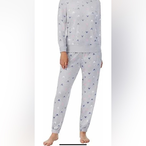 Disney Mickey & Minnie Ladies' 2 PC Top & Pant Lounge Pajama Set Size M, NEW - Picture 2 of 4